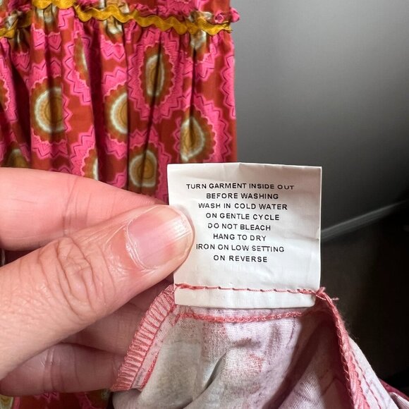 Brooks Ave Banyan Puff Sleeve Maxi Dress Size Large Pink Red Maximalist Bright - Picture 11 of 11